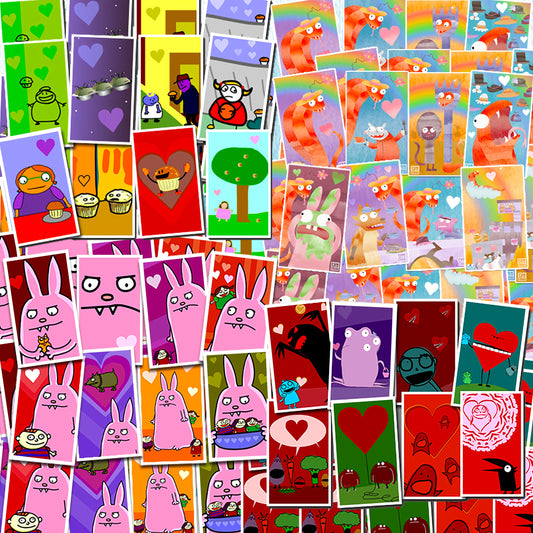 An assortment of Valentine Cards designed by Amy Winfrey